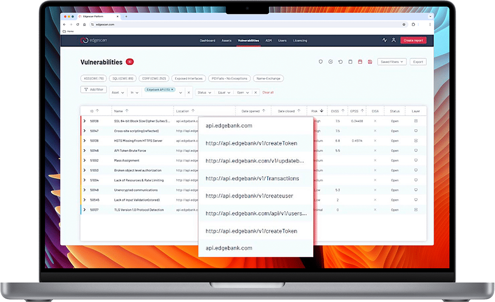 Laptop with API dashboard